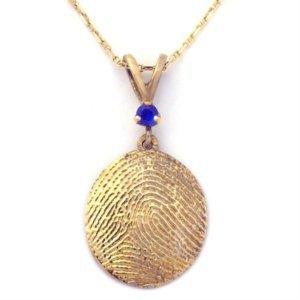 Fingerprint with Birthstone and Chain